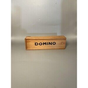 Vintage Unbranded Dominoes Black Dragon Tiles Wood Box 28 Piece Game Set Travel